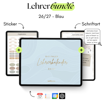 LehrerBundle 26/27 | Planer + Sticker + Schriftart