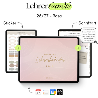 LehrerBundle 26/27 | Planer + Sticker + Schriftart
